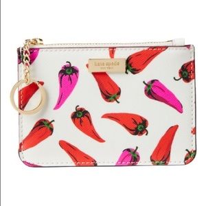 Kate Spade Chili Pepper card case ring. NWT
